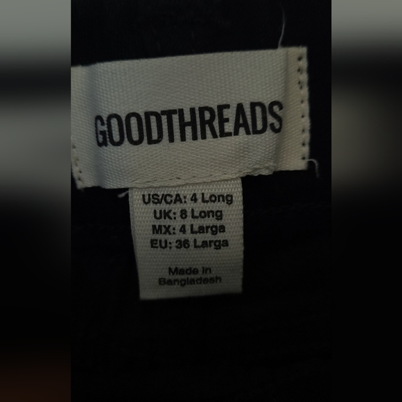 US 4 Long Goodthreads Women's Pull-on Jean, Black - Picture 4 of 4